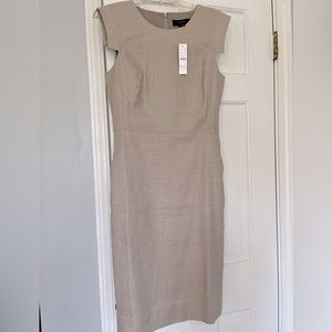 J. Crew résumé dress in stretch linen blend, “flax,” new with tags. Size 4.